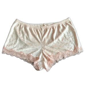 LOVE by GAP Pink Velour Short Dull Rose Lace Trim Sleepwear size M